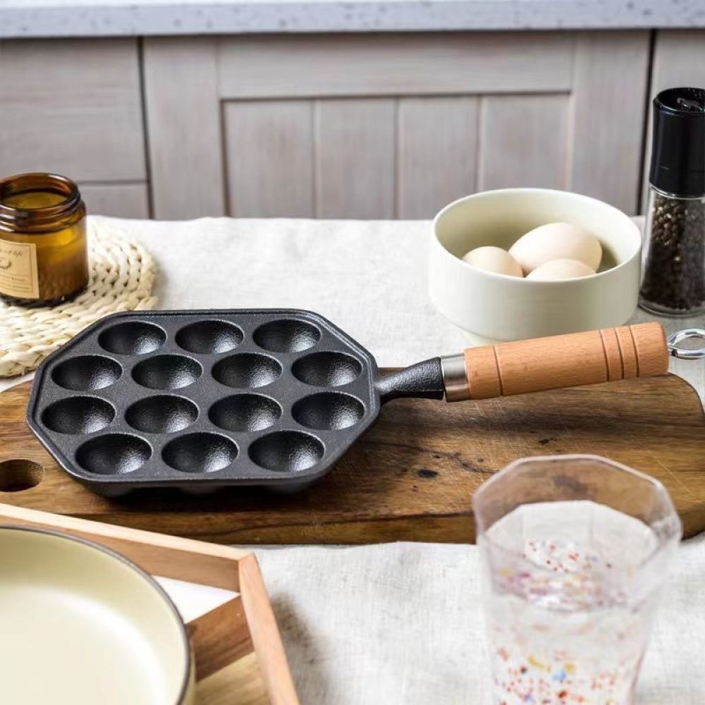 Home Cooking Asian - Cast Iron Takoyaki Maker Pan Round