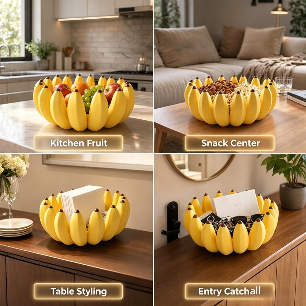 Banana Shape Fruit Bowl Snack  - Home Cooking Dishes recension och pris