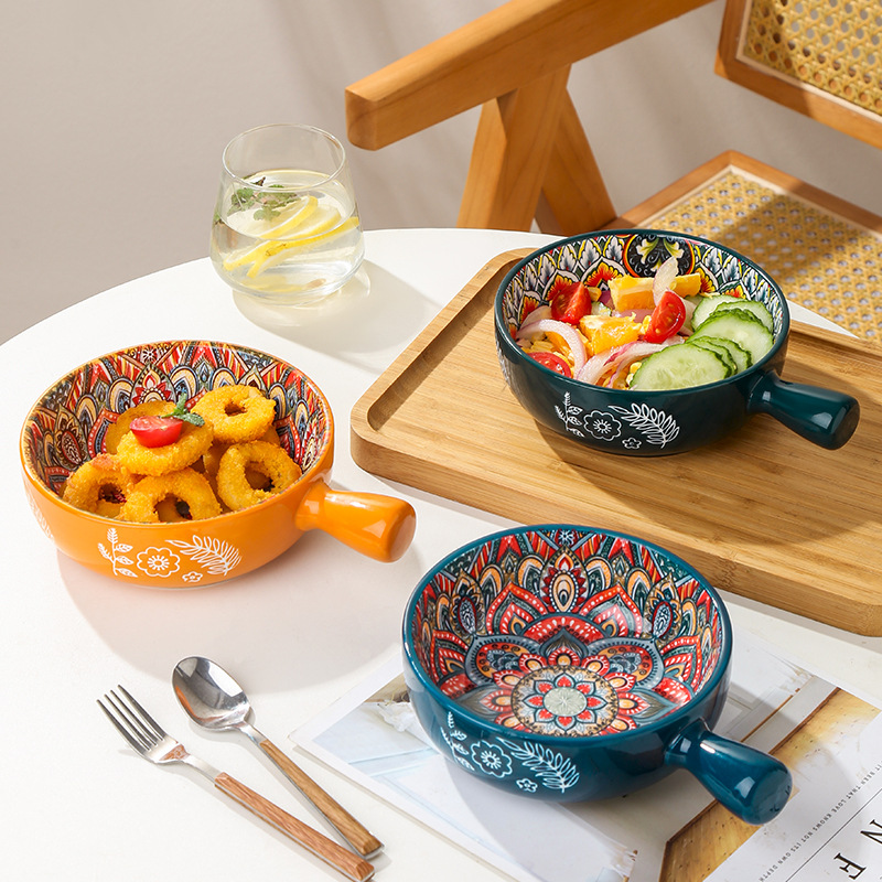 Polka Dot Ceramic Bowls Fruit  - Home Cooking Dishes recension och pris
